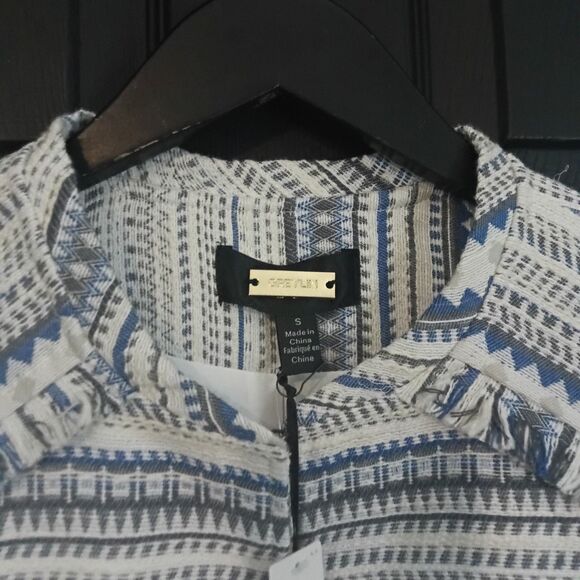 Greylin x Anthropologie NWT Sz. S Tweed Frayed Crop Jacket Blazer MSRP 148 - Picture 3 of 16